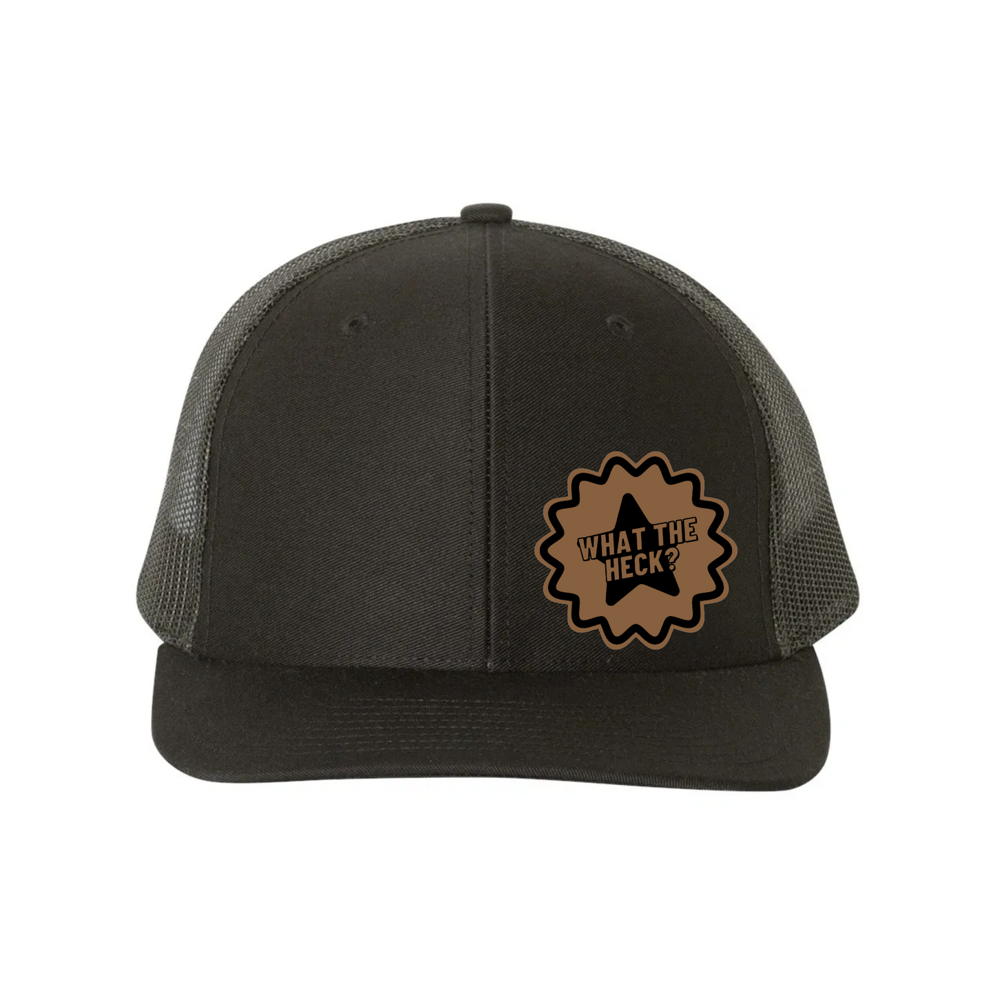 What the Heck Leather Patch Richardson 112 Trucker Cap
